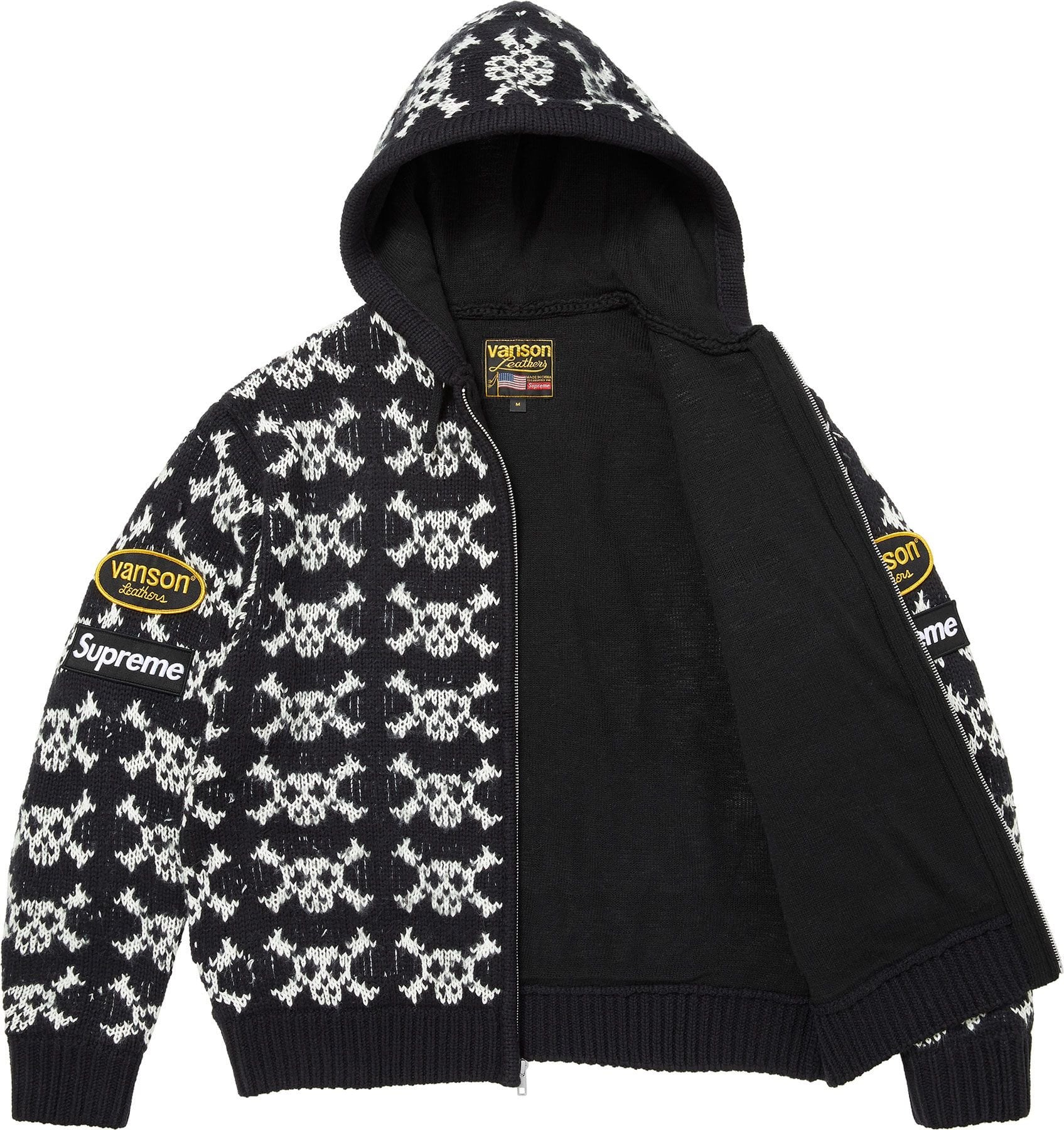 Supreme®/Vanson Leathers® Skull Zip Up Hooded Sweater view 4
